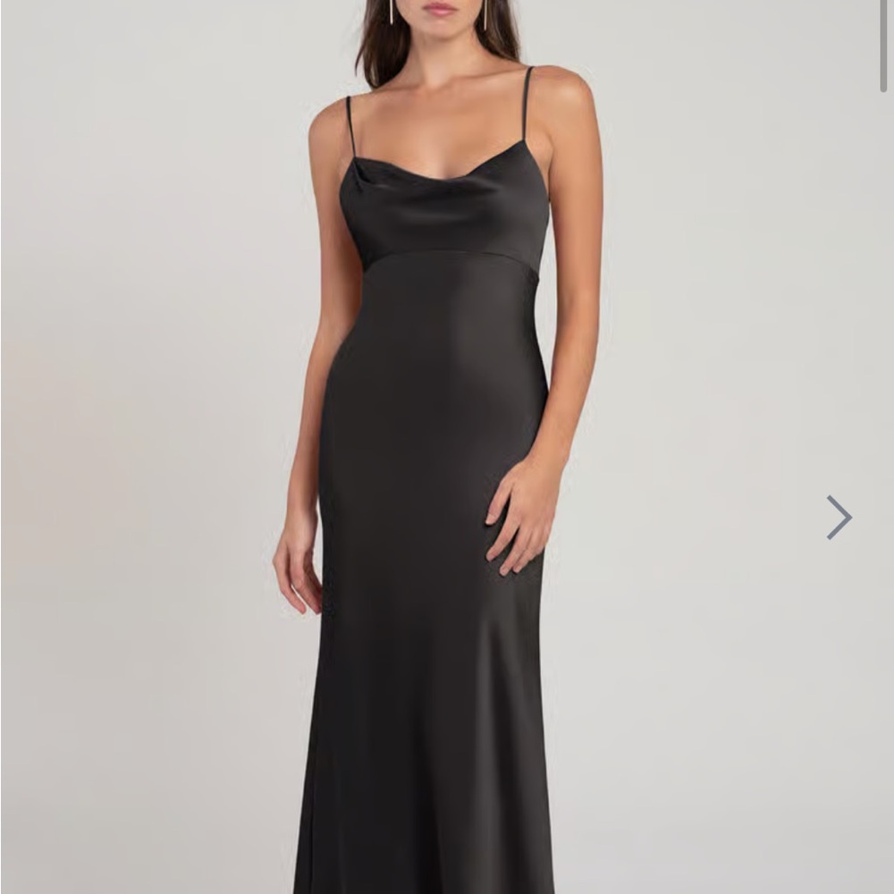 Elegant Black Satin Evening Gown
